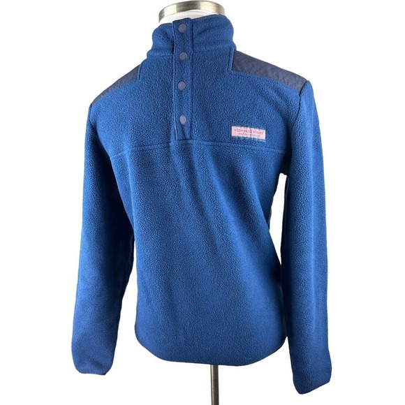 Vineyard Vines Snap Placket Fleece Shep Shirt Pullover Blue Men's Small H12113 - Picture 11 of 15